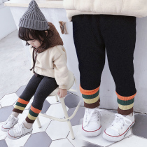 Girls  autumn and winter clothing one-piece velvet pants Childrens cotton pants leggings Female baby baby thickened warm pants to wear outside