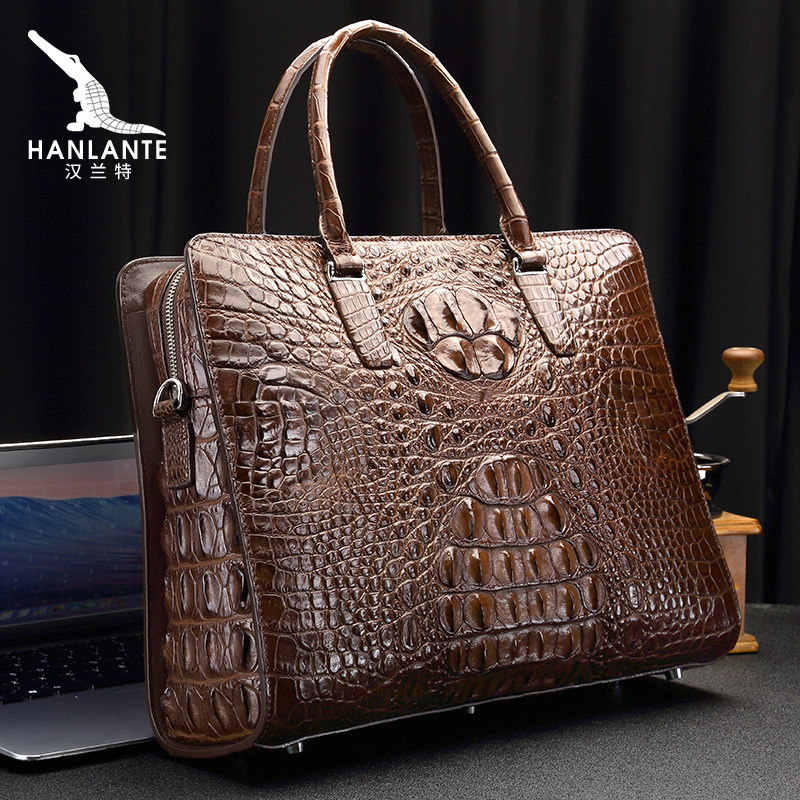 Hanrand Avocado Leather Handbag 2022 New tide Male leather leather handbag Luxury satchel briefcase briefcase