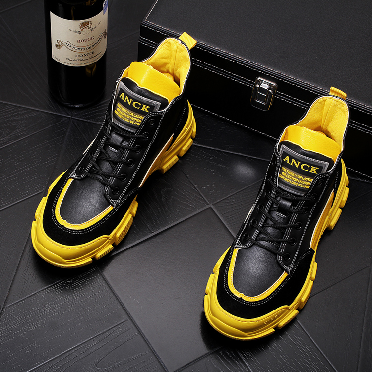 Tide Cards High Cylinder Shoes Men 2020 New Korean version Trend shoes Men's Martin boots Winter gush warm 100 lap cotton shoes