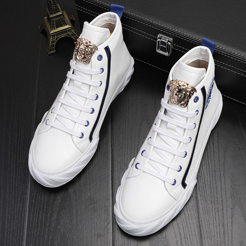 Boomer Shoes Man High Cylinder Fashion Breathable Slip Board Shoes Han Edition 100 Hitch Height Increased Sports Casual Shoes Trendy Martin Boots