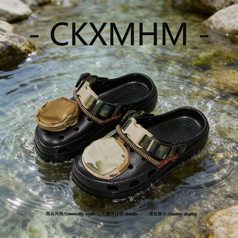 [Outdoor Adventure Style] 2026 Summer New Camouflage Small Bag Hole Shoes Unisex Thick-Soled Camping Sandals