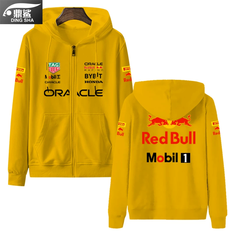 Красная форма команды Формулы-1 команды Verstappen, та же машина, фан-карта cardigan толстой хлопок мужской и женский куртка с молнией и капюшоном