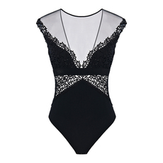 Корректирующее боди la perla周年限量款女士petit macrame' noir系列塑身连体衣