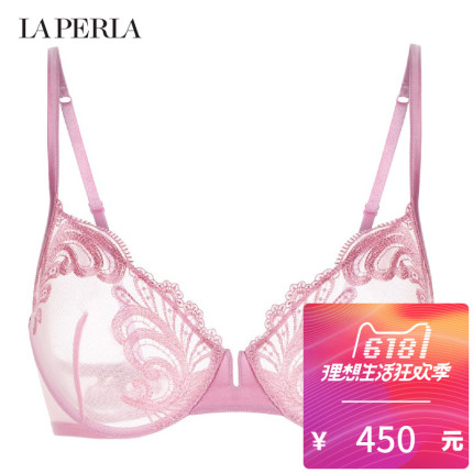 LA PERLA女士内衣WINDFLOWER系列佩斯利花纹刺绣舒适透气薄纱文胸-tmall.com天猫