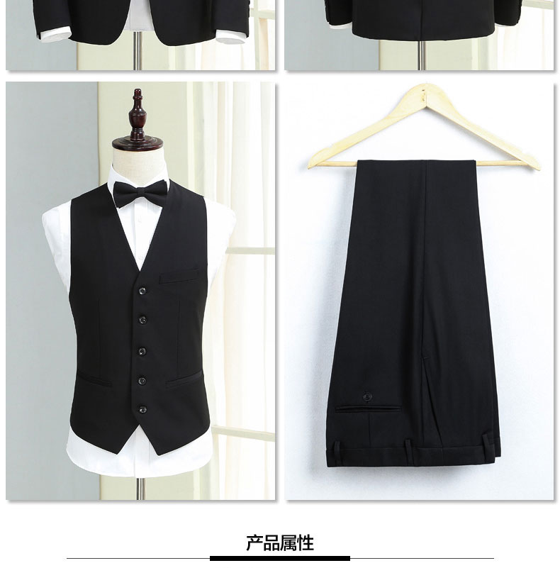 Bộ đồ vest nam ba mảnh phù hợp với váy công sở mỏng mặc chuyên nghiệp mùa trẻ hai khóa màu đen phù hợp với nam đồ nam đẹp 2021