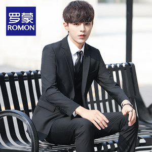 Romon Teenage High School Student 18-Year-Old Adult Formal Suit College Style Student Formal Suit Set Men's Jacket