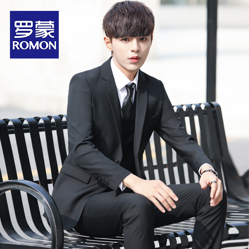 Romon Teenage High School Student 18-Year-Old Adult Formal Suit College Style Student Formal Suit Set Men's Jacket