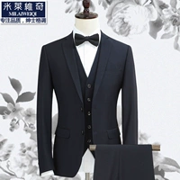 Bộ đồ vest nam phù hợp với bộ đồ ba mảnh Bộ đồ mỏng bốn mùa kinh doanh bình thường chuyên nghiệp áo phông nam