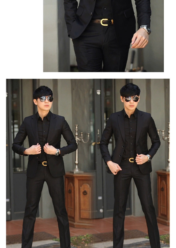 Bộ đồ vest nam ba mảnh công sở phù hợp với chuyên nghiệp phù hợp với nam Slim chú rể chú rể váy cưới mùa thu quần nam ống rộng