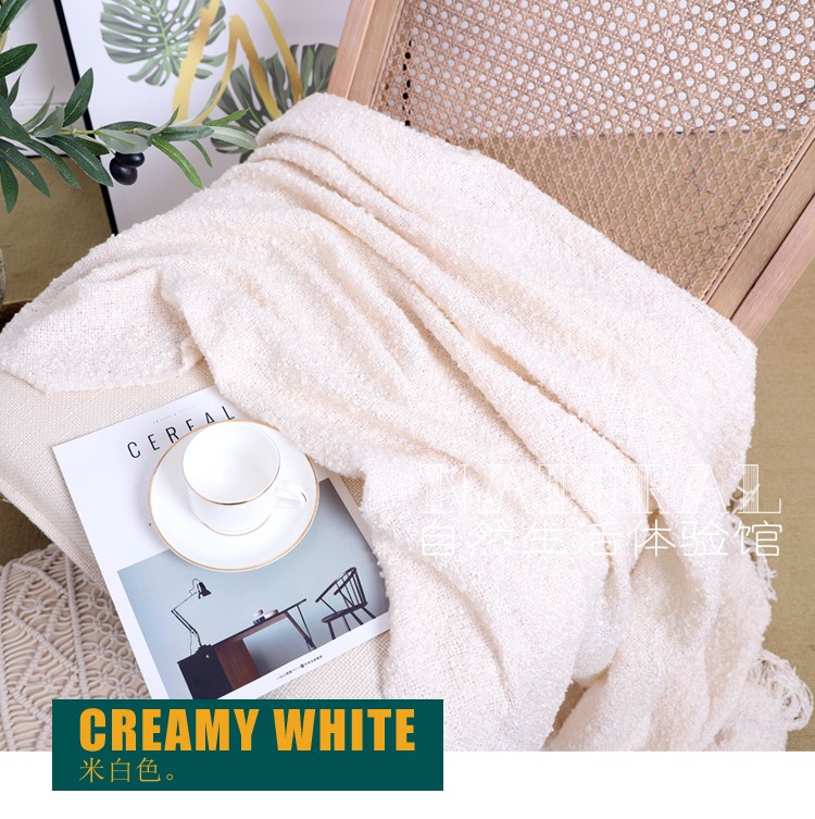 Bắc Âu rắn màu đan giản dị sofa chăn khăn choàng chăn và bữa ăn sáng mô hình phòng trang trí chăn chăn khăn điều hòa không khí chăn - Ném / Chăn chăn lông cừu chữ vạn