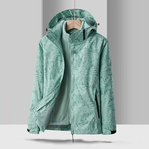 Съемная утепленная ветрозащитная водонепроницаемая альпинистская куртка подходит для мужчин и женщин, «три в одном»