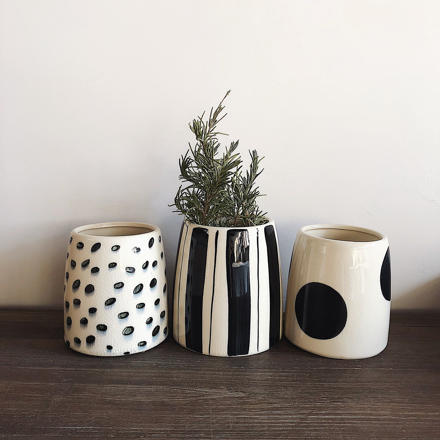 Thu thập thời gian Chunky Hình học Bình Bình Băng Crack Tay Vẽ Bình Bình Hoa Bình Hoa Trang Trí Nhà - Vase / Bồn hoa & Kệ chậu trồng mai
