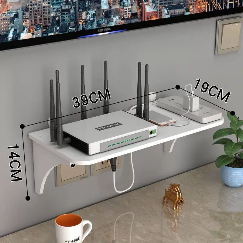 Роутер размещение стеллаж беспроводной Wi-Fi хранение коробка ТВ-приставка настенная безвинтовая полка для хранения