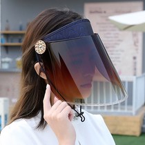 Electric car Womens sunscreen Summer anti-UV cover Plastic bicycling big along the sun hat mask