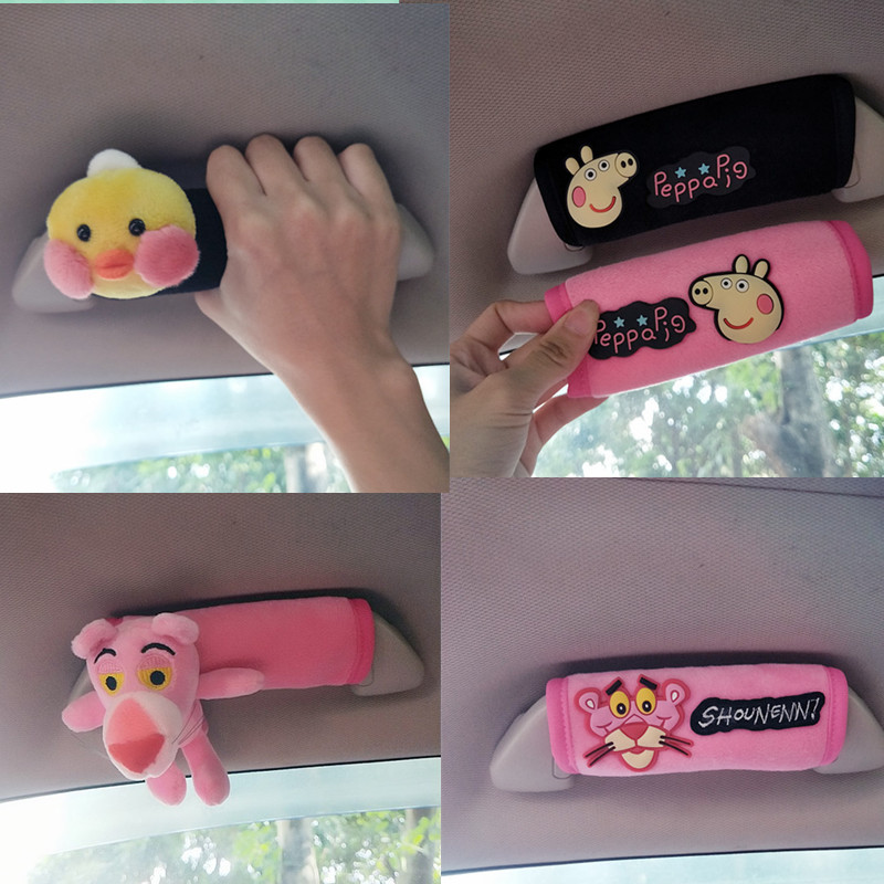 Cartoon Car Door Handle Protective Sleeve Cute Car Multifunction Handle Sleeve Armrest Cover Car Top Protection Cover Interior