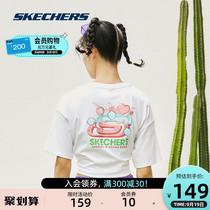 Skechers Skate Summer Women Hankou Second Factory Joint Series Knitted Comfortable Short Sleeve Round Neck T-shirt