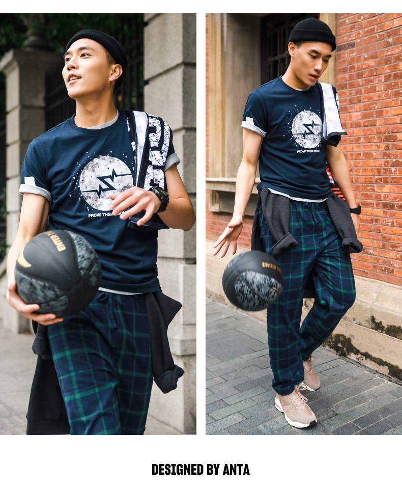 Áo thun nam Anta 2019 xuân mới trang web chính thức trung tâm thương mại chính hãng Thompson KT với cùng một đoạn tay áo ngắn nam 15911144 - Áo phông thể thao áo thun adidas nam cổ tròn