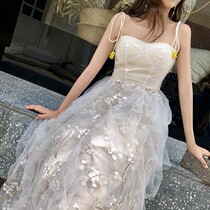 Ye Xiaoxian heavy industry mesh embroidery sling sweet cake skirt birthday party Annual Meeting light wedding evening dress