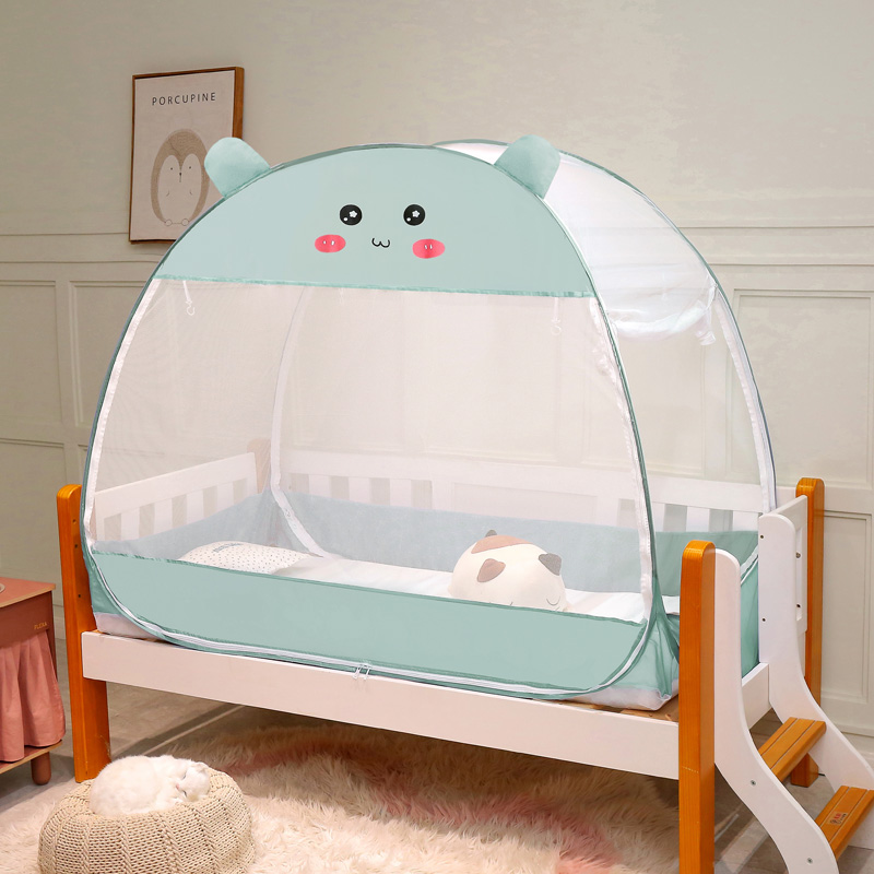 Children's bed mosquito net 80 160 splicing bed free installation yurt 100 180 65*120 three-door folding anti-fall