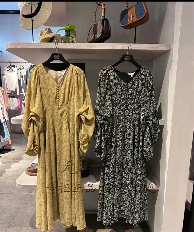 Moussy Goes Where the Wind Blows, Liu Yifei's Same Style V-Neck Long-Sleeved Floral Dress 028Isx33-3711