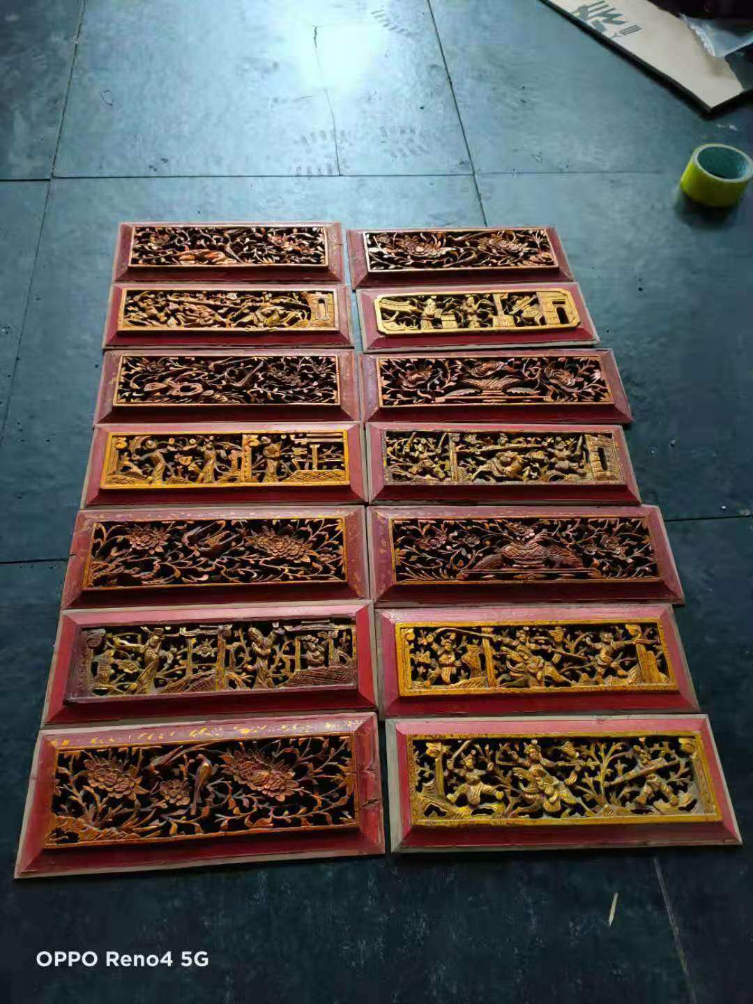 Old Flower Board Wood Carving Old Window Furniture Hollowed-out Old Objects Folk Old Objects Republic Retro Soft Dress Decoration Hanging Screen-Taobao