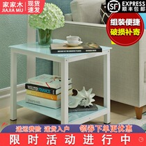 Simple modern living room sofa side cabinet mini glass small square table coffee table phone rack creative side table corner