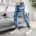 Mùa thu mỏng phần chín quần jeans nam phiên bản Hàn Quốc của xu hướng Slim mùa thu và học sinh mùa đông quần tây nam giản dị quan ao nam Cao bồi