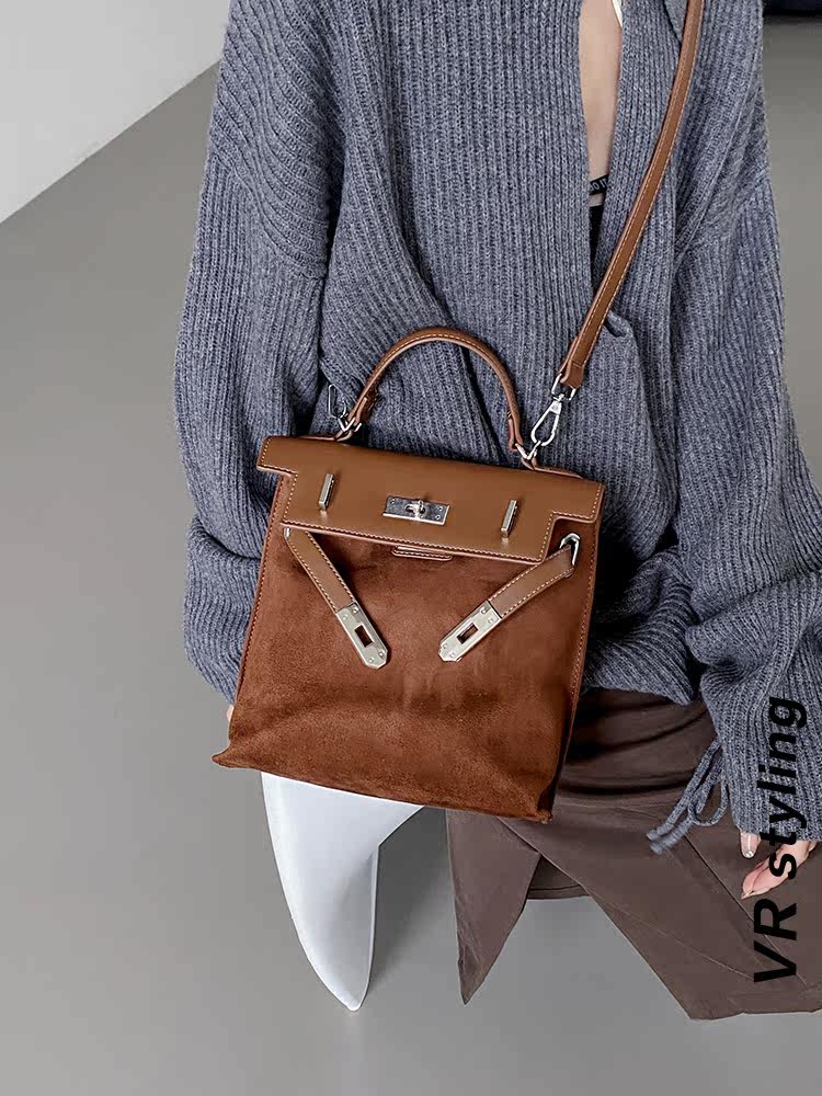 Matte retro backpack, small bag, universal one-shoulder bag
