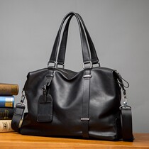 European station leather fashion simple men Hand bag trend Joker shoulder bag light business shoulder bag shoulder bag