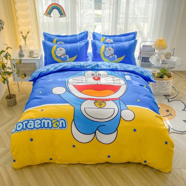 Doraemon Jingle Cat Blue Fat Doraemon Quilt Cover Single Single 150X200X230cm Double Quilt Cover