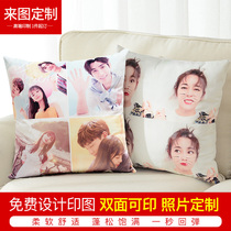 Diy pillow customization to map custom photo animation couple real pillow pillow can be printed double-sided logo cushion