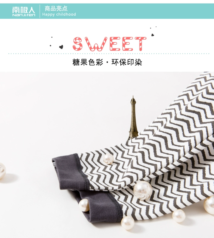 Quần áo trẻ em Nam Cực mặc đồ lót trẻ em mùa xuân và mùa thu mùa đông cotton quần áo trẻ em bé trai và bé gái quần mùa thu quần tuyệt vời - Quần áo lót đồ pijama cho bé