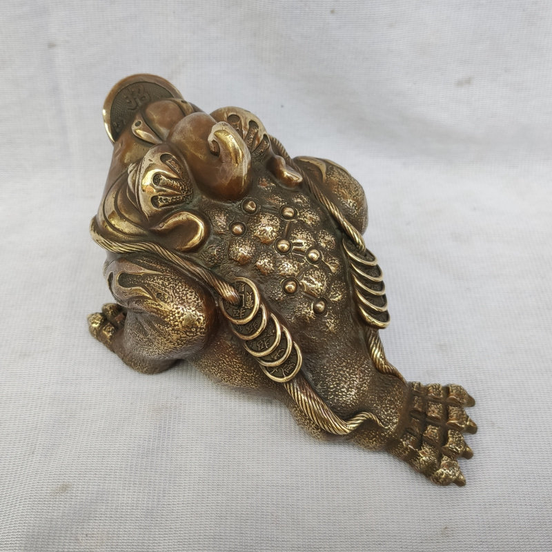 铜金蟾摆件金钱蟾蜍旺财七星蟾镇宅纳福风水铜器家居装饰品定做-淘宝网