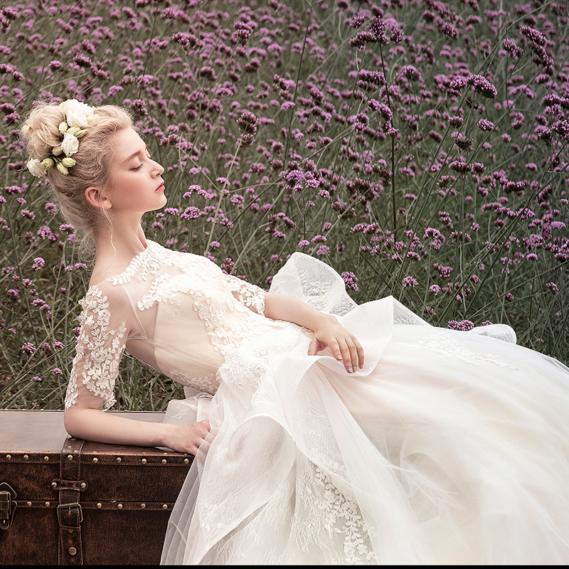 Usd 211 07 Wedding Dress 2018 New Bride Word Shoulder Qi Europe And Wedding Dress 2018 New Bride Word Shoulder Qi Europe And The United States Tail Summer