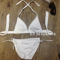 Split explicit slim breasts gather sexy white toboobi bikini bikini swimsuit