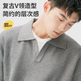 Оригинальный дизайнерский демисезонный ретро трикотажный свитер, V-образный вырез, оверсайз