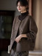 High-End Double-Sided Cashmere Coat for Women, Short Style, 2025 Autumn and Winter New Loose Double-Breasted Elegant Woolen Coat