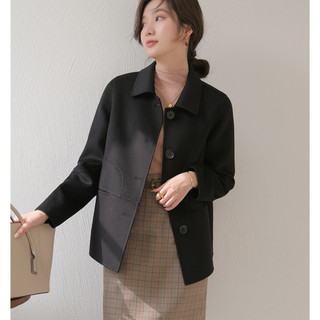 High-End Double-Sided Cashmere Coat for Women, Short Style, 2025 Autumn and Winter New Style, High-End Feel, Loose Fit, Woolen Coat for Petite Women
