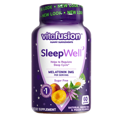 美国vitafusion褪黑素睡眠软糖sleepwell进口vf退黑色素片退褐素