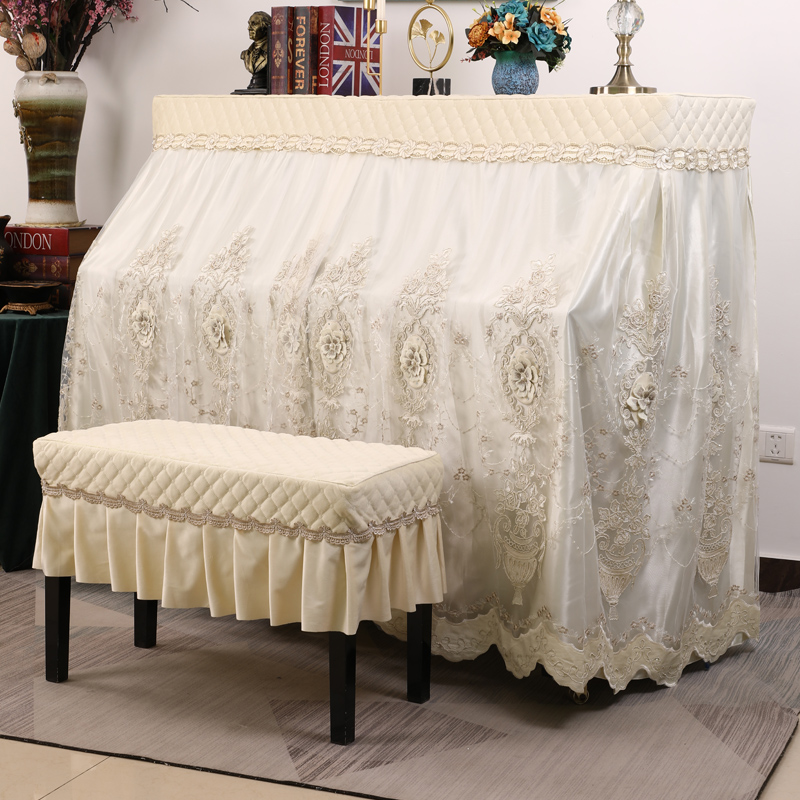 Electronic keyboard dust cover full cover High-grade European lace princess piano cover French light luxury electronic keyboard cover cloth piano stool cover