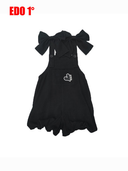 edo1一度童装夏新款女童原创设计款背带裤儿童蝴蝶结可爱连身裤