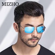 Magnesium square elastic temples without pinching the face polarized sunglasses for men fat men fashion polarized driving large sunglasses