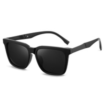 Magnesium Works Brand Polarized Sunglasses Boy Square Partial Mirror Drive Special Glasses Tide ruffes handsome photo ink mirror