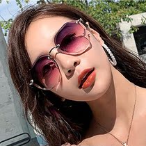 Magnesium new bird section ocean piece frameless cut edge sunglasses womens sunglasses sunglasses 2019 Korean new product