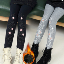 Childrens clothing girls leggings winter cashmere 2021 new outer wear elastic princess pants little girl thickened pants