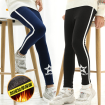 Girls leggings winter thickened velvet high waist 7 pure cotton 9 one-piece velvet 12 outer wear 14-year-old childrens pants