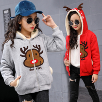 Childrens clothing 2021 autumn and winter models girls sweaters Little girl cute cotton clothes Childrens flannel cotton coat thickened foreign style coat