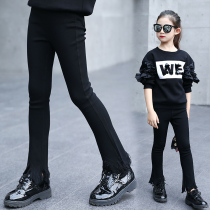 Girls flared pants 2021 new childrens pants Korean version tassel pencil pants spring and autumn childrens casual pants tide