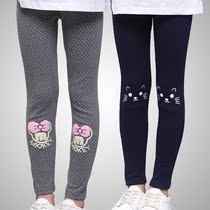 Thickened girls  leggings spring and autumn wear long pants 5 childrens cotton Korean version of the middle and large childrens elastic slim 7-9 years old