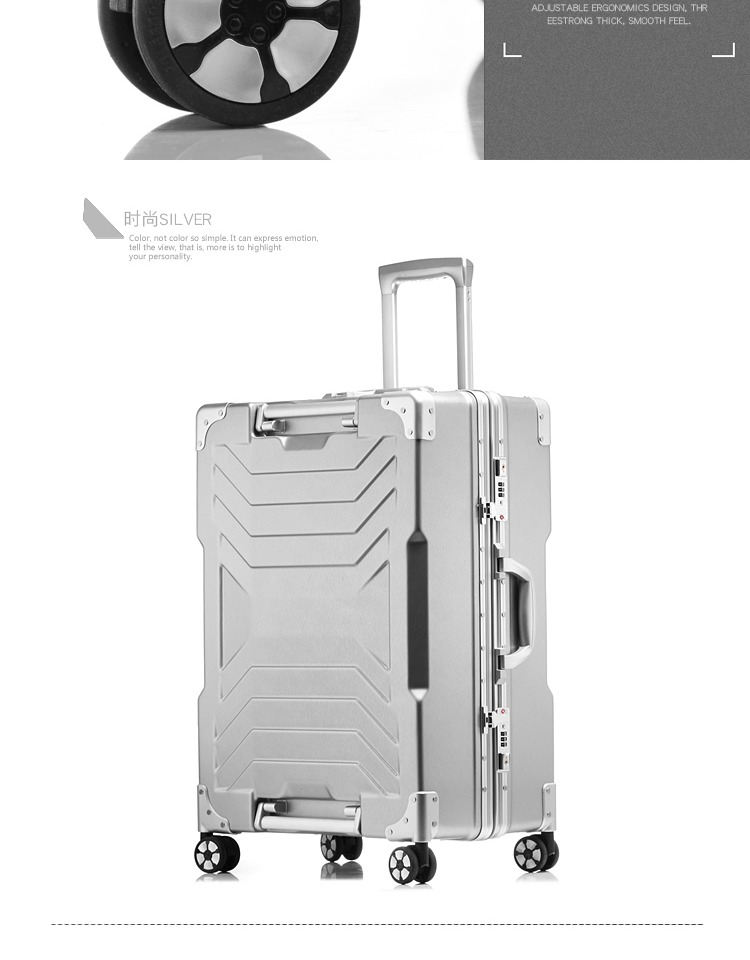 Xe đẩy bánh xe phổ 24 inch khung nhôm chống xước vali hành lý vali nam giới và phụ nữ 20 dòng hộp quà tặng tow hộp vali lock&lock